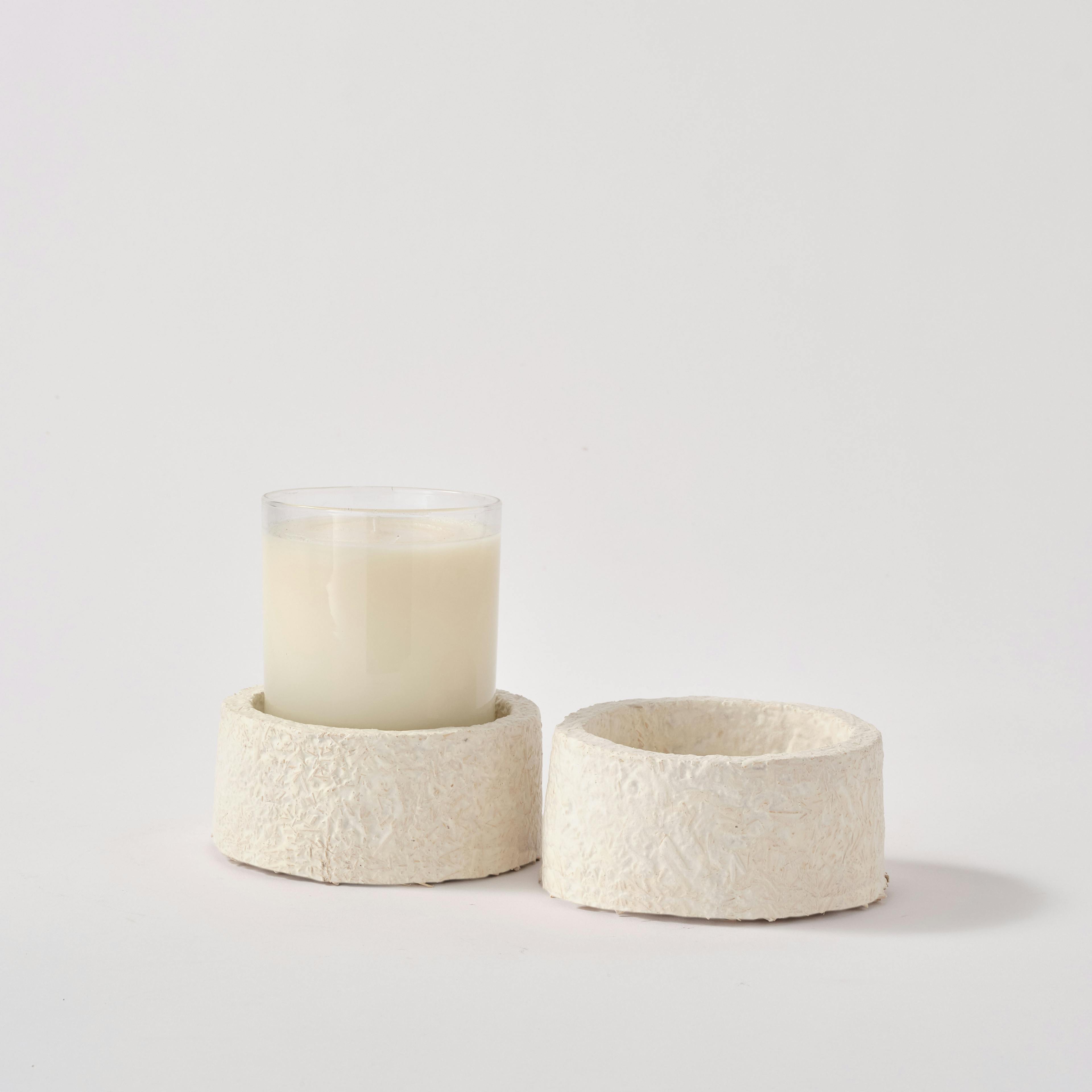 product shot of medium candle holder with candle inside